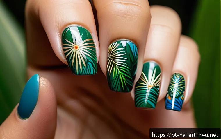 네일아트 브랜드 협업 사례 - A close-up image of a female hand showcasing vegan nail polish with vibrant colors inspired by Brazi...